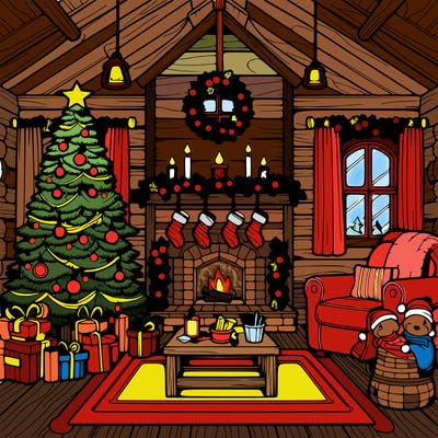christmas house interior