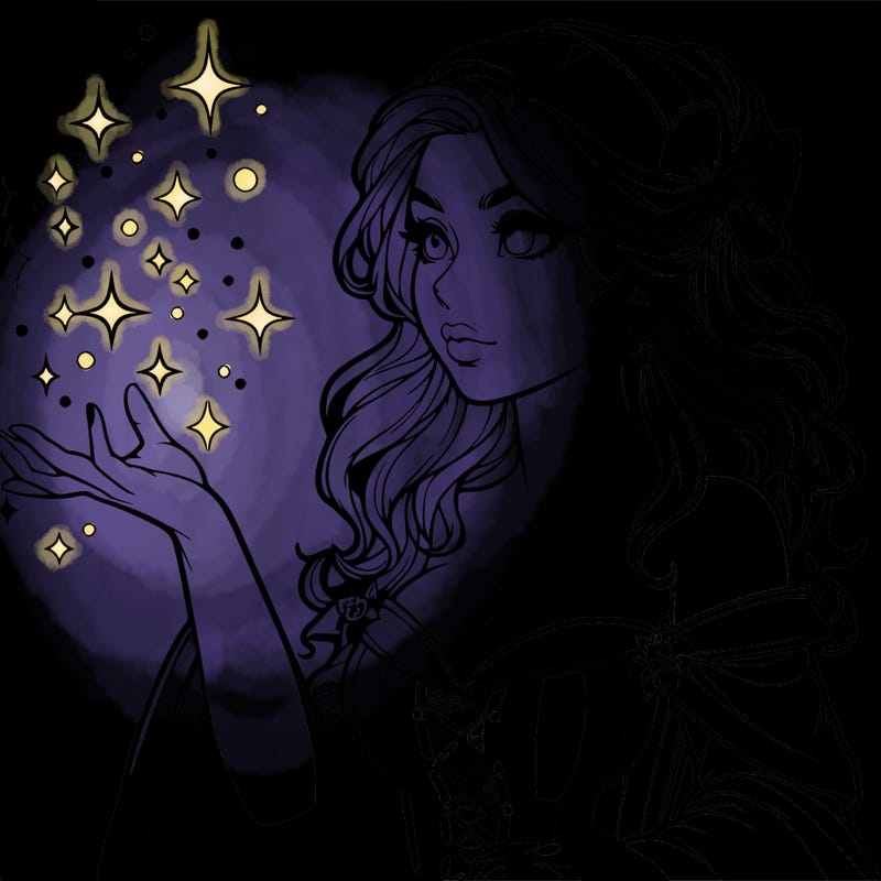 realistic women sorcerer using magic