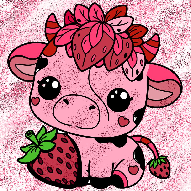 cute strawberry cow