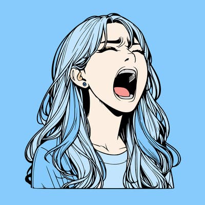 screaming realistic, girl