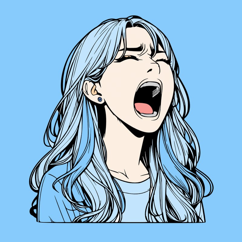screaming realistic, girl
