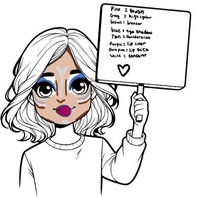 realistic girl holding up a sign