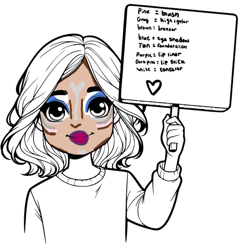 realistic girl holding up a sign