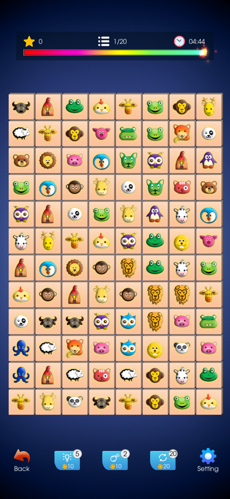 Offline Games - Puzzle Fun - Animal matching tile puzzle in the Offline Games app interface