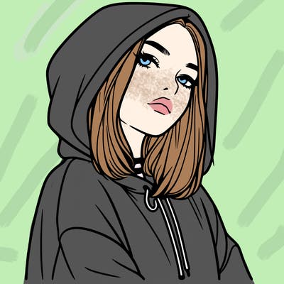 a realistic girl in a hoodie