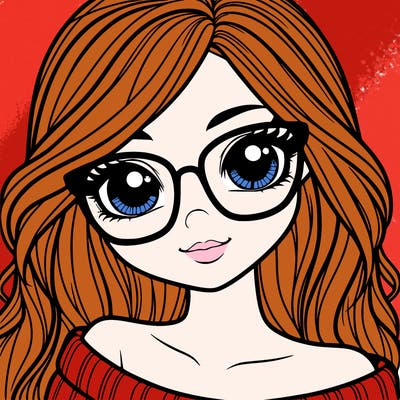 girl with beautiful eyes, hair, and glasses