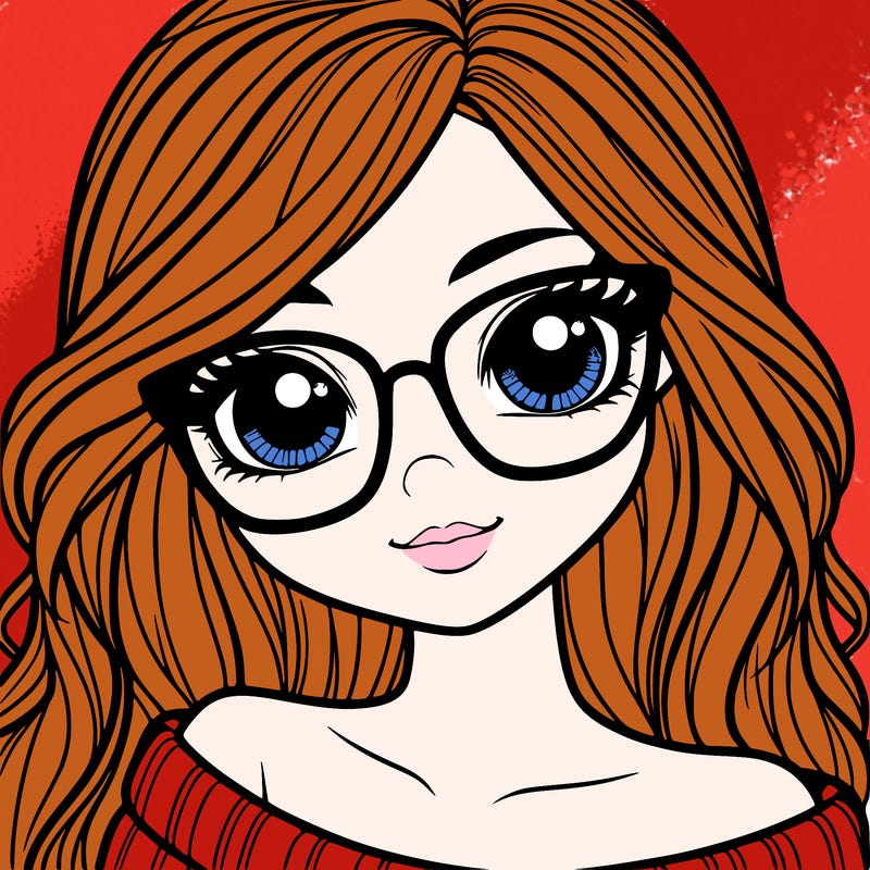 girl with beautiful eyes, hair, and glasses