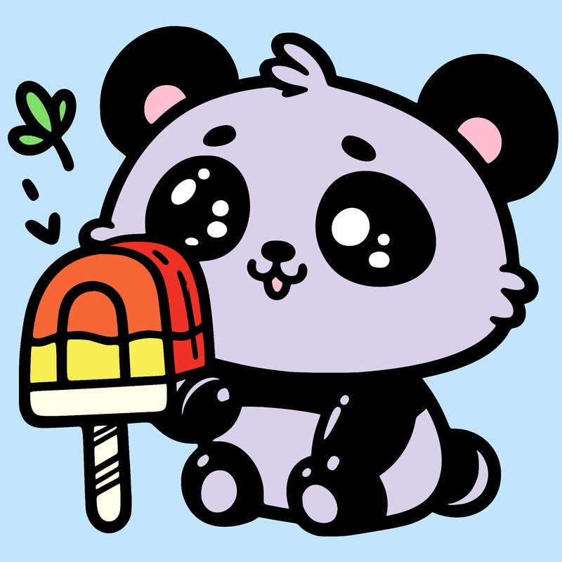 baby panda with an popsicle