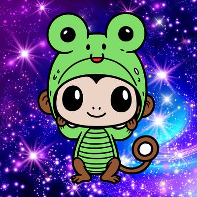 a monkey dressed as a frog
