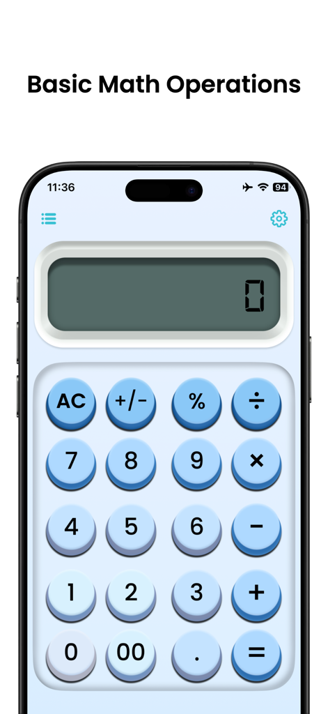 Citizen Calculator ⁺ - User interface of the Citizen Calculator app showing basic mathematical operations on an iPhone