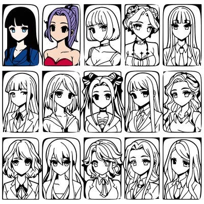 girls that look diffrent anime