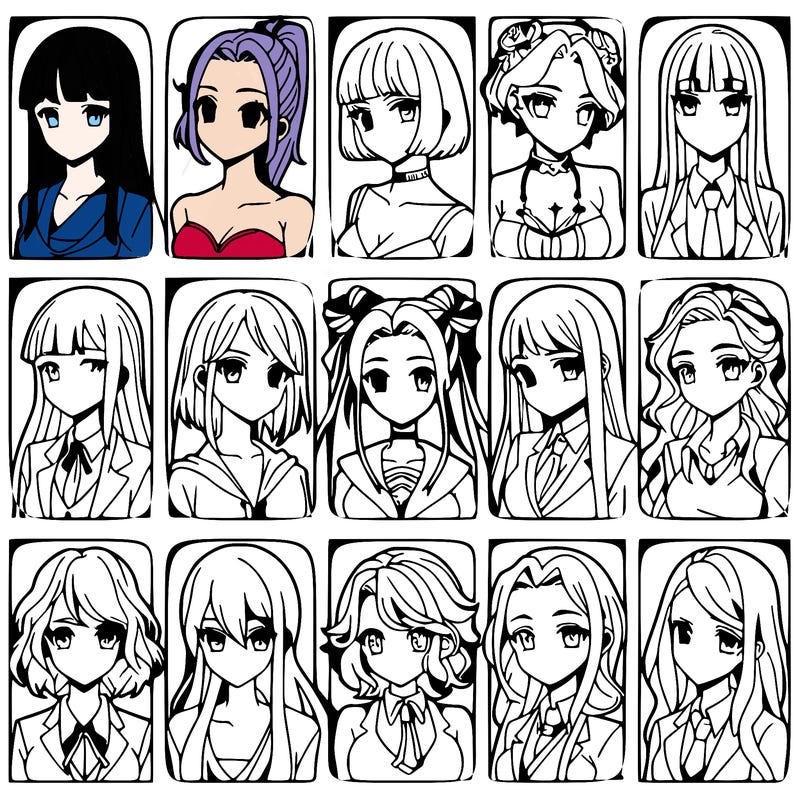 girls that look diffrent anime