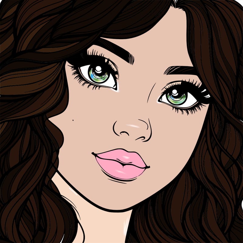 beautiful realistic girl close up to the camera with wavy hair,