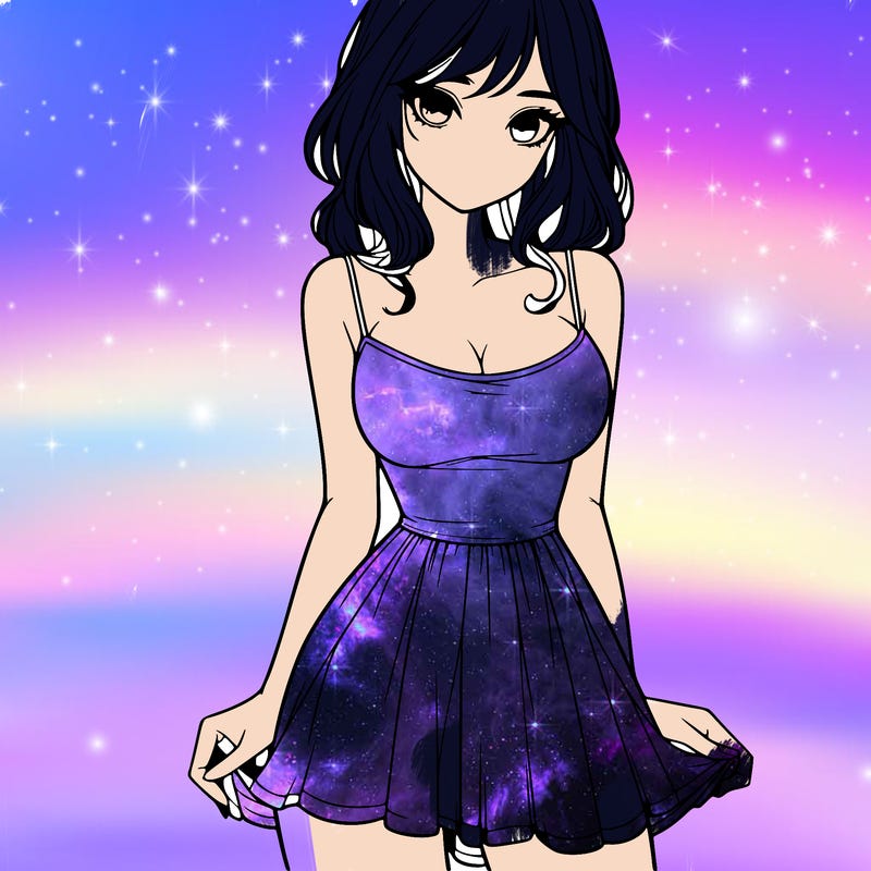 realistic girl in short dress