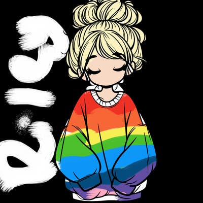 girl with baggy sweatshirt and messy bun