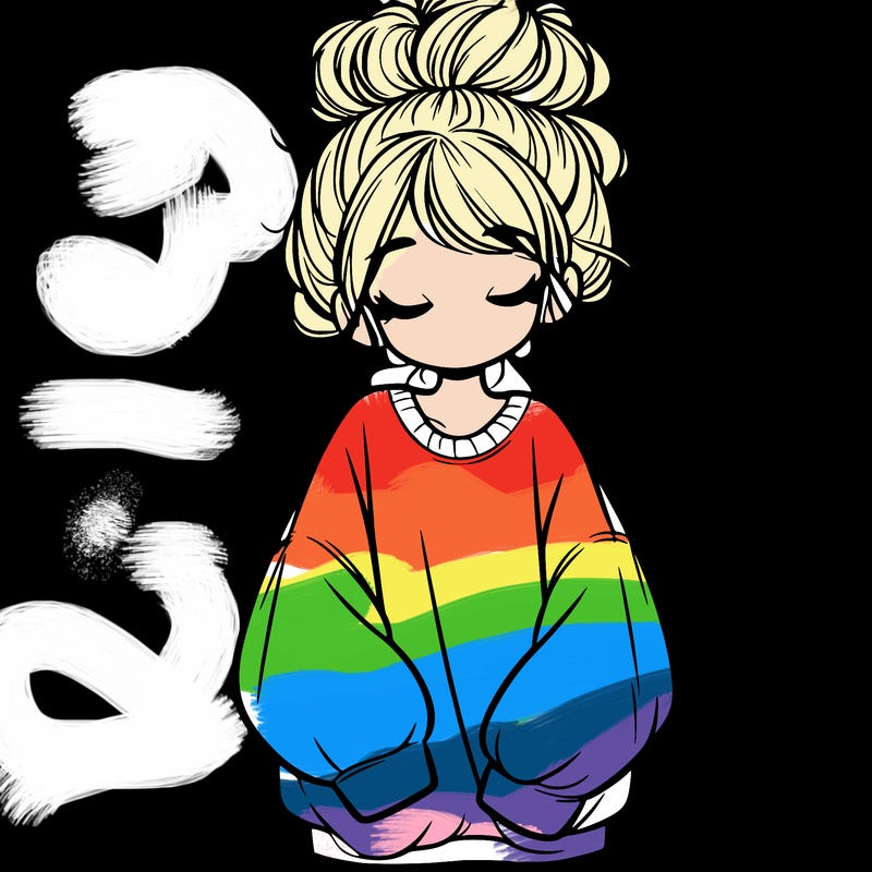 girl with baggy sweatshirt and messy bun