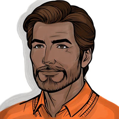 realistic elegant handsome mature man