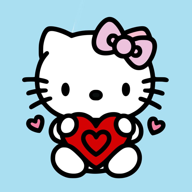cute hello kitty with heart
