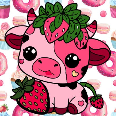 cute strawberry cow