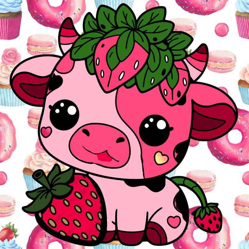 cute strawberry cow