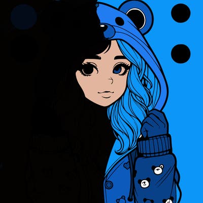realistic girl in a animal pjs hoodie