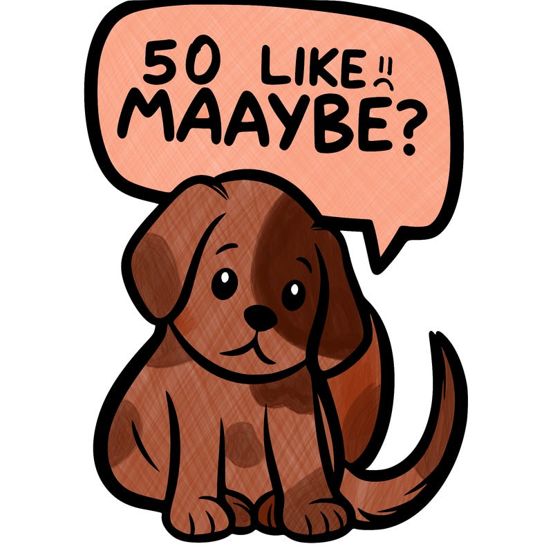 a puppy that says 5 like maybe