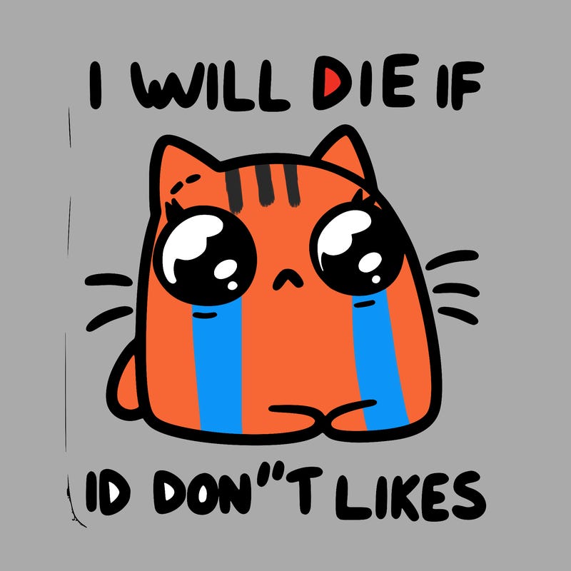 a cat that will die if we don’t get 10 likes