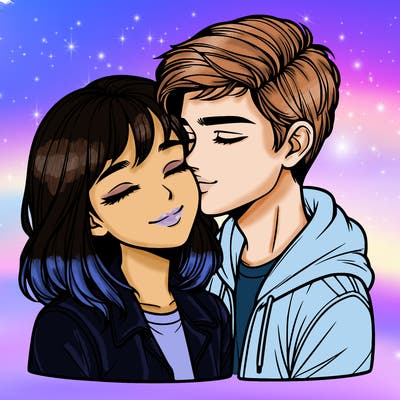 realistic girl and boy  love