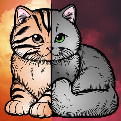 realistic split cat