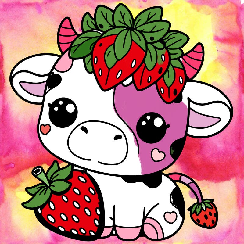 cute strawberry cow