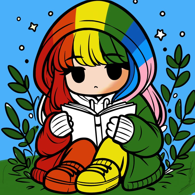 girl in oversized hoodie reading a book