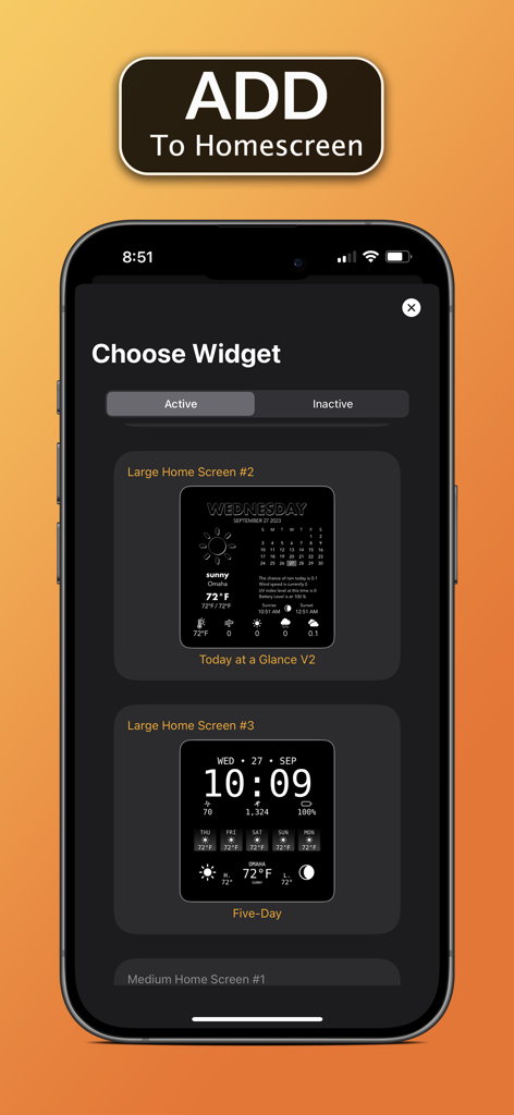 Clockology - Clockology app interface showing different dark themed home screen widget designs for iPhone