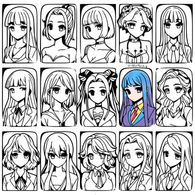 girls that look diffrent anime