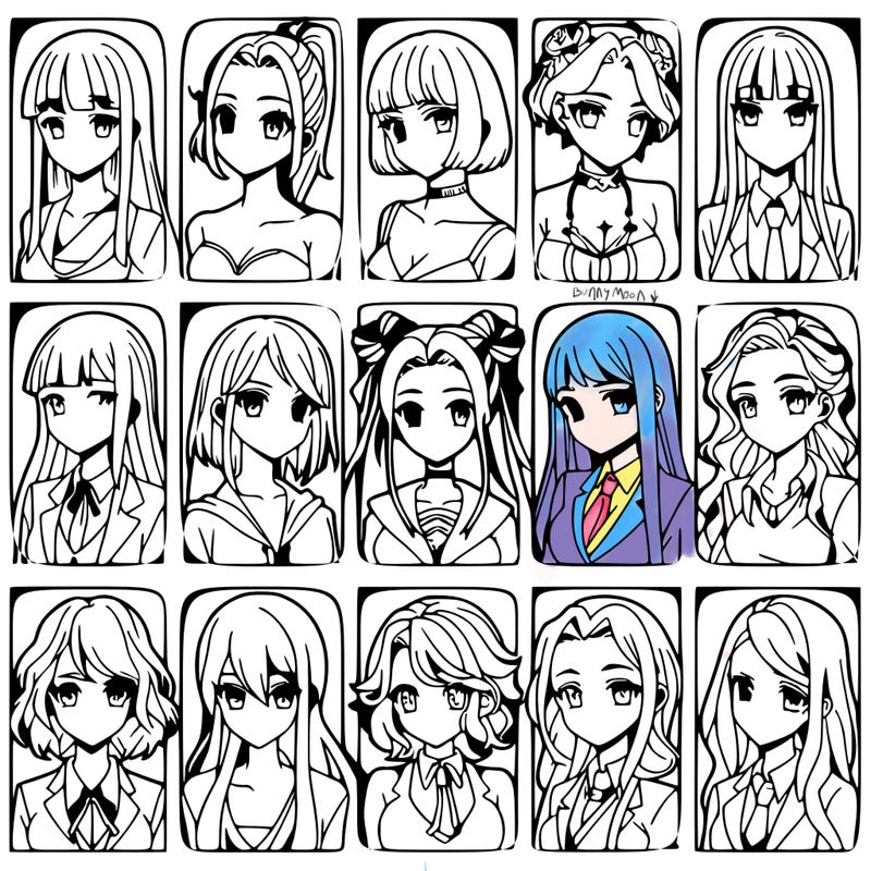 girls that look diffrent anime