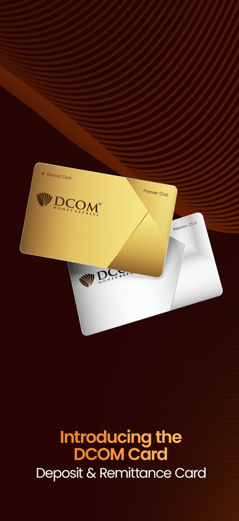 DCOM Money Express - Gold and silver DCOM Money Express deposit and remittance cards