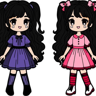 two twins different styles girls