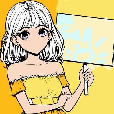 realistic pretty girl holding blank sign
