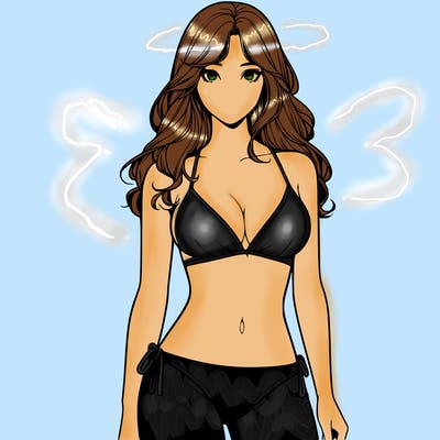 realistic girl with a revealing swimsuit