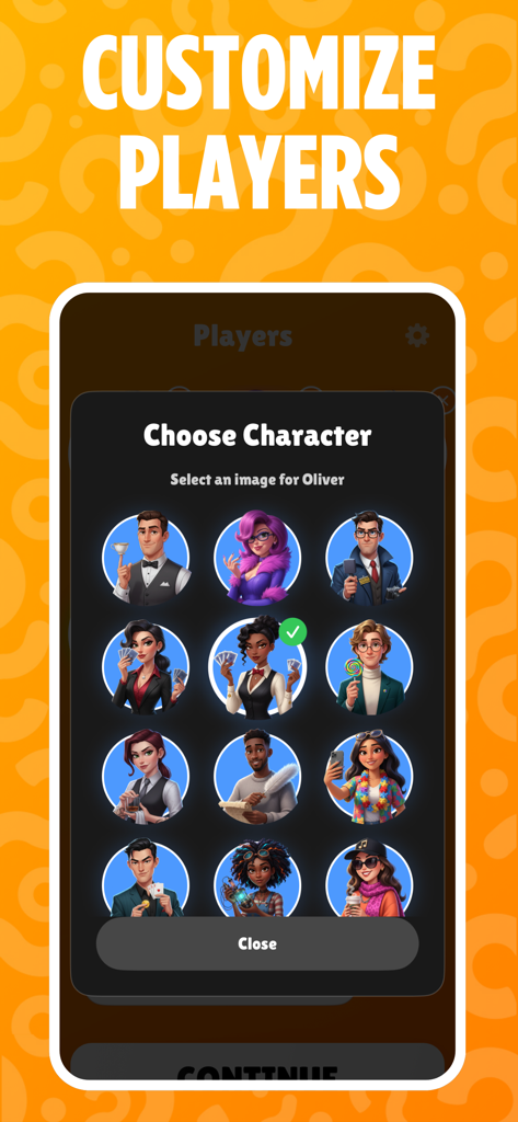 A character selection screen showing various player avatars for the Imposter Game CapIt