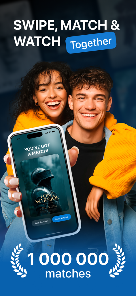 Kino! - Casal feliz usando o recurso de combinação de filmes do aplicativo Kino