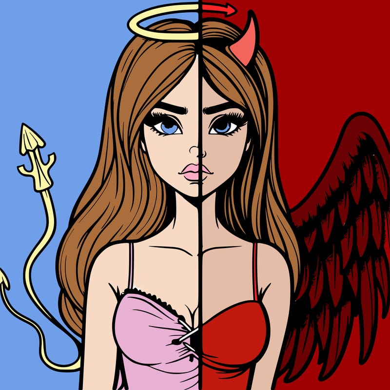 devil vs angel realistic girl