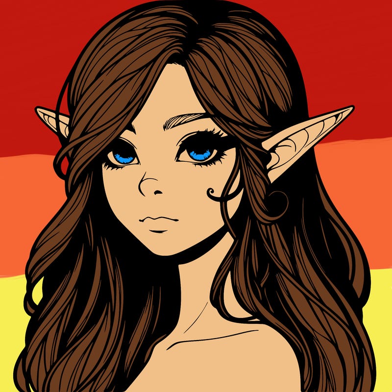 elf girl realistic dark fantasy