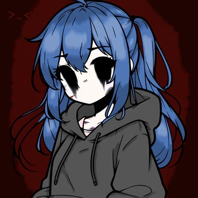 anime girl wearing hoodie