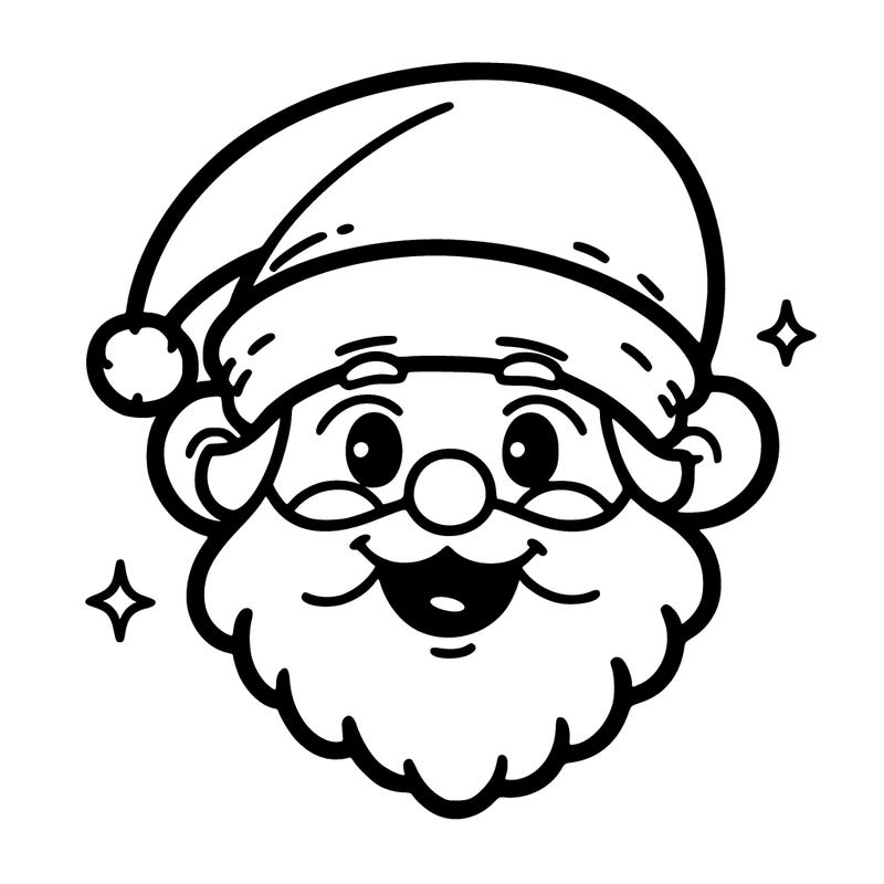 funny smiling face of santa claus with his hat highlighted