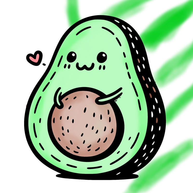 an avocado hugging an avocado