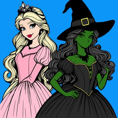 a realistic princess and a witch