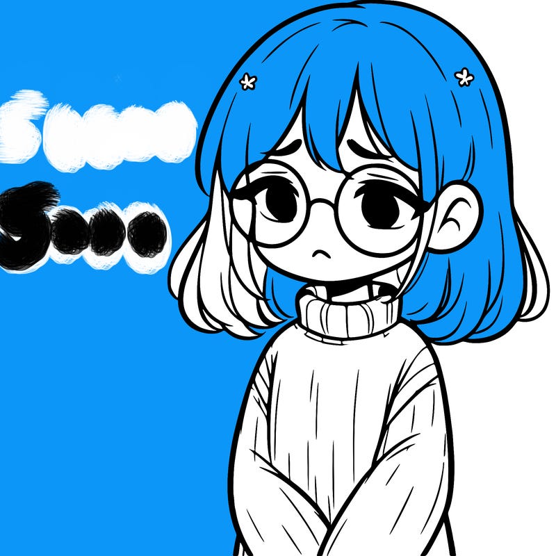 sad girl with glasses in a sweater
