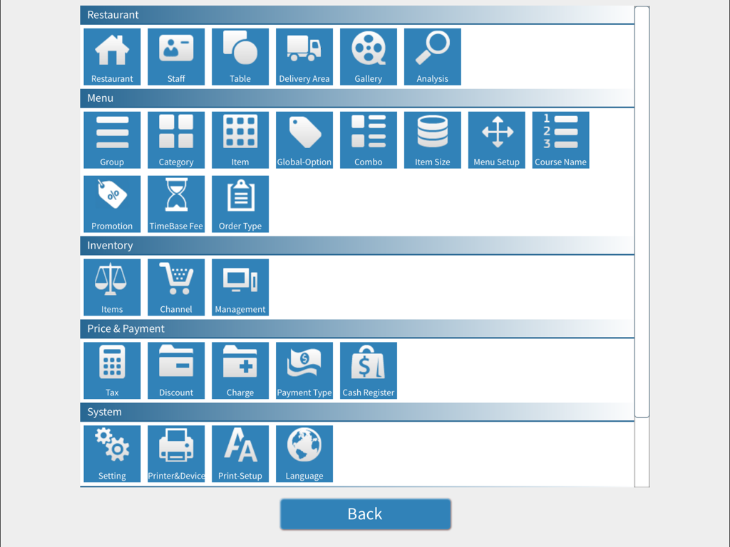 Menusifu Matrix - Menusifu Matrix POS administrative dashboard showing restaurant menu and inventory management options