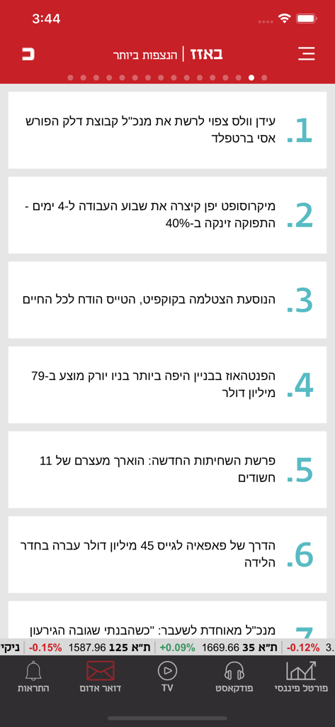 כלכליסט - Trending financial news headlines and stock market ticker in the Calcalist app