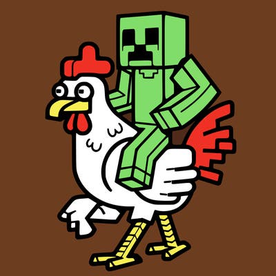 minecraft zombie riding a minecraft chicken